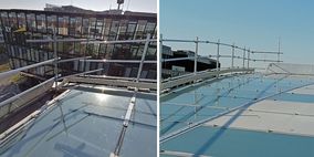 Absturzsicherung für Arbeiten auf dem Glasdach