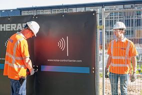 Heras Mobilzaun: Lärmschutzmatte zur Reduzierung von Baulärm